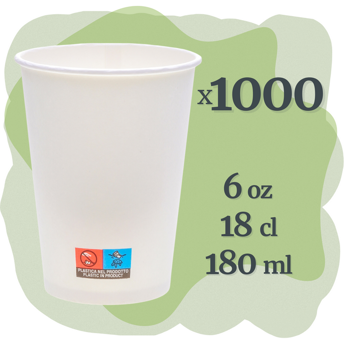 1000 szt. kubki papierowe białe 180 ml do kawy herbaty jednorazowe horeca ECOPICNIC